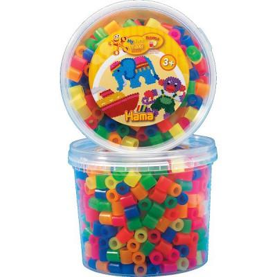 Hama - Pot de 600 perles - Hama Maxi : Perles Mix 6 couleurs