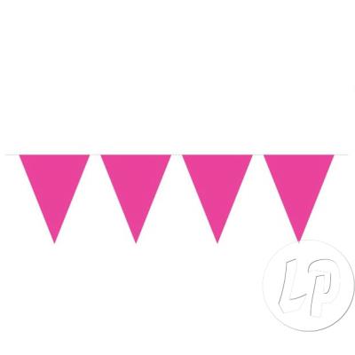 guirlande 15 fanions uni rose 10m