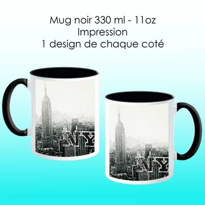 Mug noir avec design New York city
