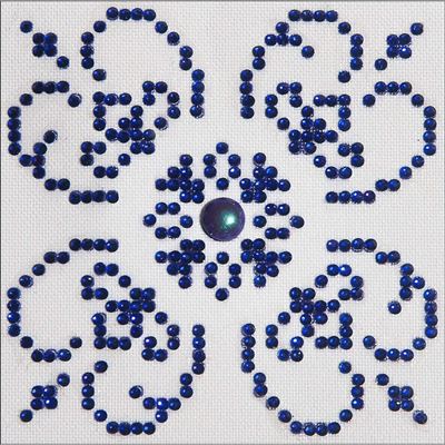 Diamant Dotz Diamant Broderie Facet Art Kit ~ Bleu sur blanc