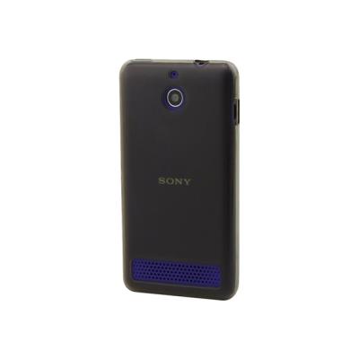 Muvit MFX Minigel - Achterzijde behuizing voor mobiele telefoon - transparant, donker rookkleurig - voor Sony XPERIA E1