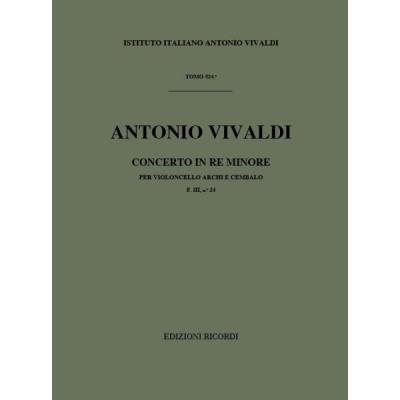Partitions classique RICORDI VIVALDI A. - CONCERTI IN RE MIN. RV 405 - VIOLONCELLE, CORDES ET BASSE CONTINUE Violoncelle