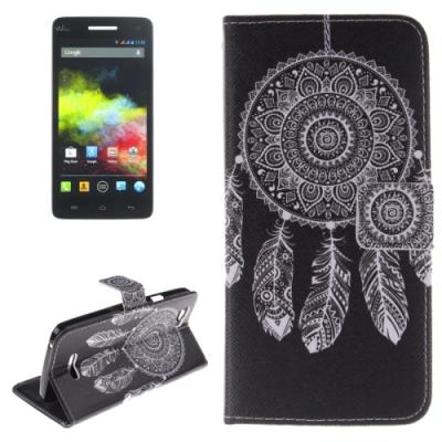 Wiko Rainbow coque housse cuir PU Dreamcatcher Noir