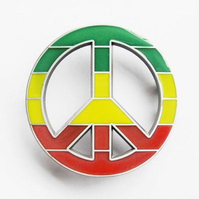 boucle de ceinture peace rasta music vert jaune rouge