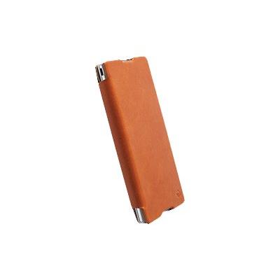 Krusell Kiruna FLIPCASE MFX - Beschermende bedekking voor mobiele telefoon - echt leer - camel - voor Sony XPERIA T