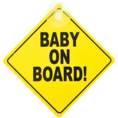 signe bébé à bord! Anglais 12.5 jaune