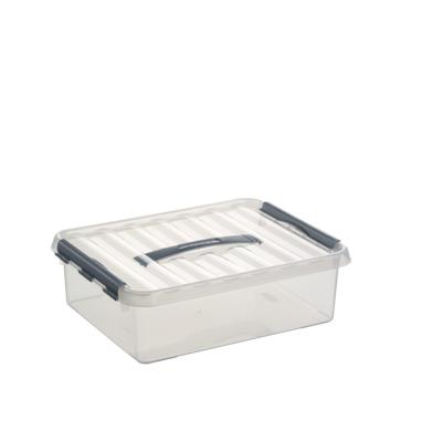 Boite plastique transparente avec couvercle et poi