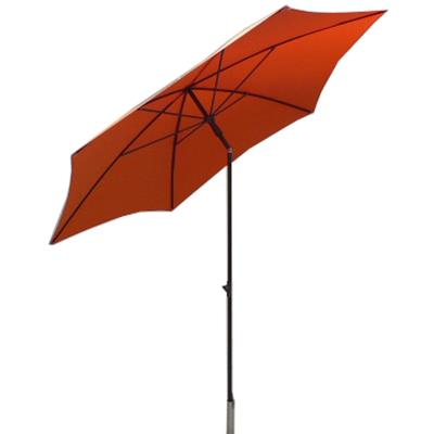 Parasol rond centré coloris orange - Dim : H 250 x D 250/6 cm -PEGANE-