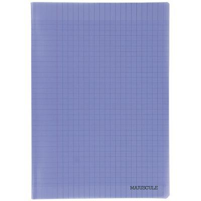 Cahier Piqûre 96P Couverture Polypropylène Violet A4 Grand Carreaux 90G