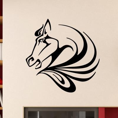 Pick and Stick Sticker Mural Tête de cheval - 35 X 35 cm, Noir