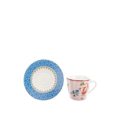 creatable 166334 ensemble de 6 tasses à café et soucoupes style vintage 20 cl/14 cm