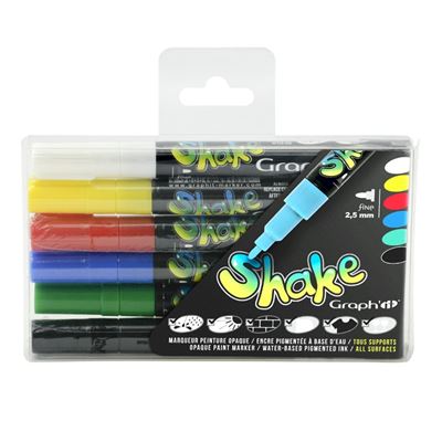 Set de 6 marqueurs graph'it shake fine basic colors - graph it