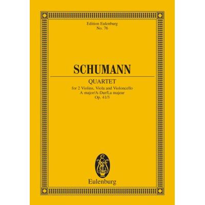 Partitions classique EULENBURG SCHUMANN ROBERT - STRING QUARTET A MAJOR OP. 41/3 - STRING QUARTET Format poche