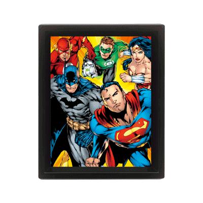 DC Comics poster effet 3D encadré Heroes 26 x 20 cm