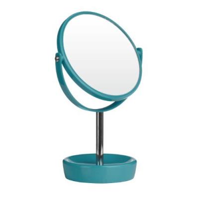 Premier Housewares 1600579 Miroir Pivotant de Table avec Option Loupe en Plastique Turquoise/Chromé