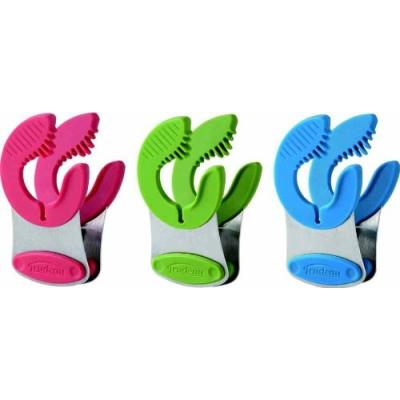 TRUDEAU 5050544 PINCE PORTE USTENSILES SILICONE RÉSISTANT À LA CHALEUR ROUGE / VERT / BLEU