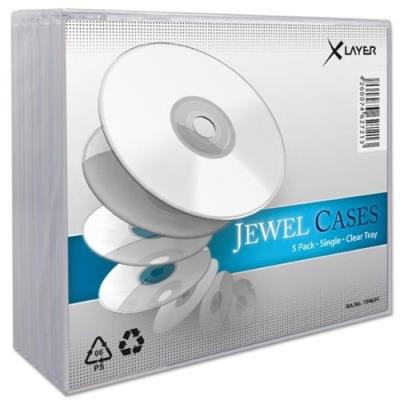 Boitier - X-Layer - CD Standard pour 1 CD fond transparent, 5 pièces
