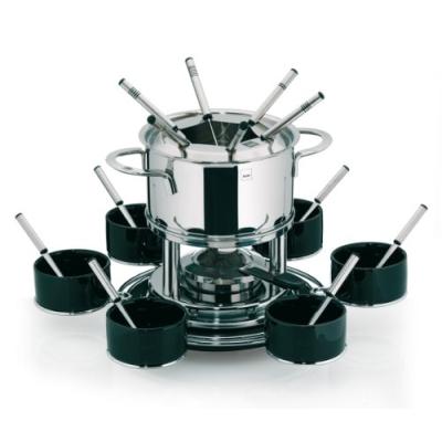 KELA 10775 ASTANA FONDUE CARROUSEL ACIER INOXYDABLECÉRAMIQUEBOIS NOIR 12,5 CM