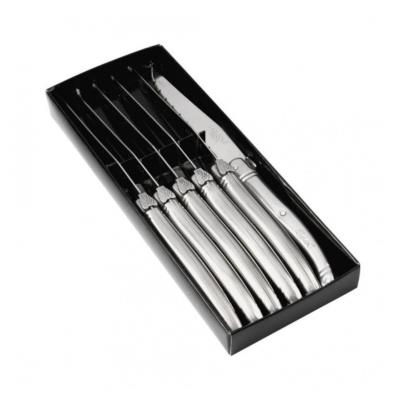 LOT DE 6 COUTEAUX À STEAK LAGUIOLE INOX