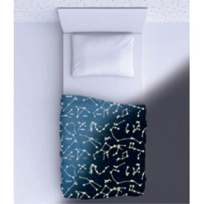 Kanguru constellations couverture pour lit simple, microfibre, bleu, simple, 130 x 230 x 3 cm