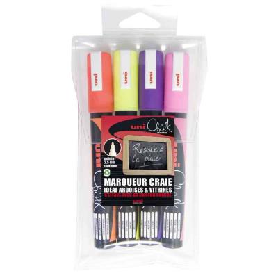 uni-ball marqueur craie Chalk PWE-5M, étui de 4, couleurs