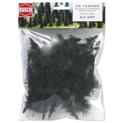 BUSCH ENVIRONNEMENT - BUE6597 - MODÉLISME FERROVIAIRE - 50 SAPINS À PLANTER N / Z