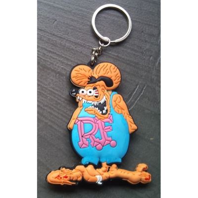 porte clé rat fink saumon et bleu plastique souple kustom