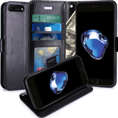 Apple iPhone 7 Plus Housse Coque Etui de luxe Portefeuille Porte Carte Et Billet pour Apple iPhone 7 Plus (Housse Luxe Noir)
