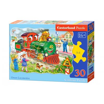 Castorland puzzle Green Locomotive 30 pièces