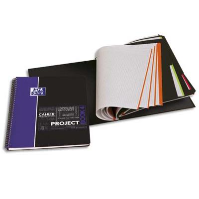 Lot de 5 Cahiers Etudiant ProjectBook spiralés couverture polypro 160 pages Grands carreaux seyès Format 23 3 x 29 8 cm avec appli SOS NOTES