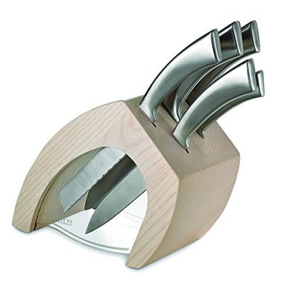 Bugatti zc-08900f1l trattoria bloc à 5 couteaux bois de frêne/acier 12 x 25 x 29 cm