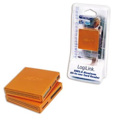 Logilink Cr0022 Lecteur De Carte Usb 2.0 Tout-En-Un Orange