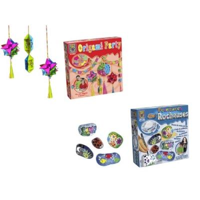 CRÉATIVE TOYS - CT5441/5635 - KIT DE LOISIR CRÉATIF - PEINTURES ACC'ROCHEUSES + ORIGAMI PARTY