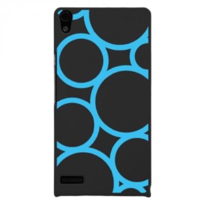 Coque rigide pour Huawei Ascend P6 avec impression Motifs ronds bleus