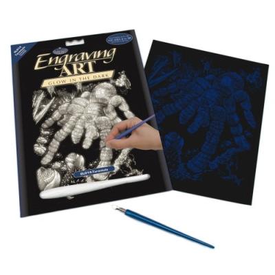 ROYAL & LANGNICKEL GLO14 GRAVURE D'ART BRILLANT DANS LE NOIR TAILLE A4 TARENTULE