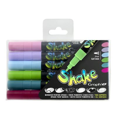 Set de 6 marqueurs graph'it shake fine modern colors - graph it