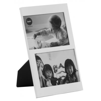 Cadre dijon 2x 10x15 blanc plastique