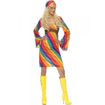 Déguisement de hippie arc-en-ciel pour femme - XL