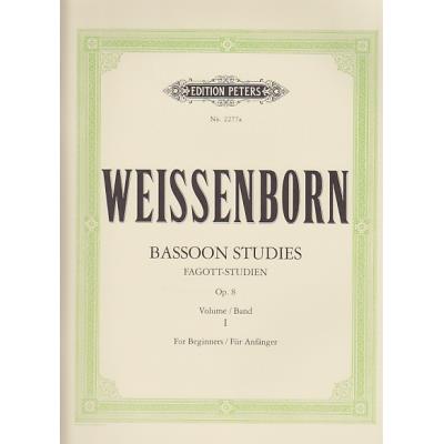 Partitions classique EDITION PETERS WEISSENBORN - ETUDES POUR BASSON OP.8 VOL.1 Basson