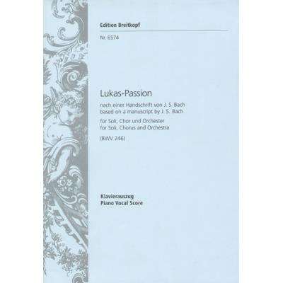 Partitions classique EDITION BREITKOPF BACH J.S. - PASSION SELON ST. LUC BWV 246 - CHANT, CHOEUR, PIANO Choeur et ensemble vocal
