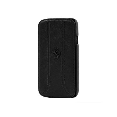 Etui de Protection en Cuir Series Book Flip Case FERRARI FEFFFLBKS4BL pour Samsung Galaxy S4 - Noir