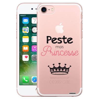 Coque pour iPhone 7/8/ iPhone SE 2020 rigide transparente Peste mais Princesse Dessin [Evetane®]