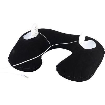 Coussin tour de cou gonflable avec haut-parleurs stéréo