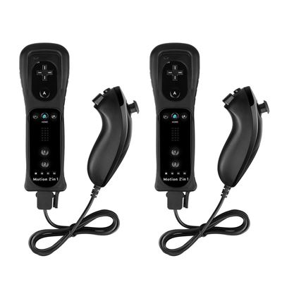 2X Nintendo Wii Telecommande Motion Plus+ Nunchuck Noir