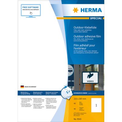 herma herma etiquette en film adhésif outdoor special,210 x 297 mm noir