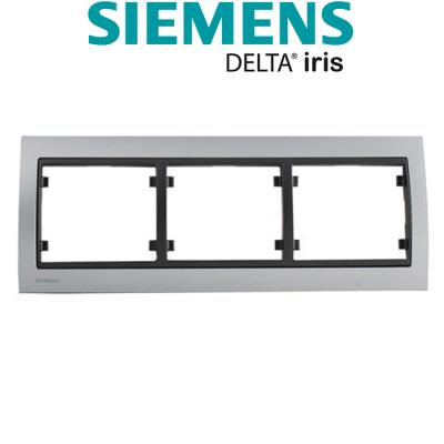 Siemens -plaque triple horizontale métal aluminium