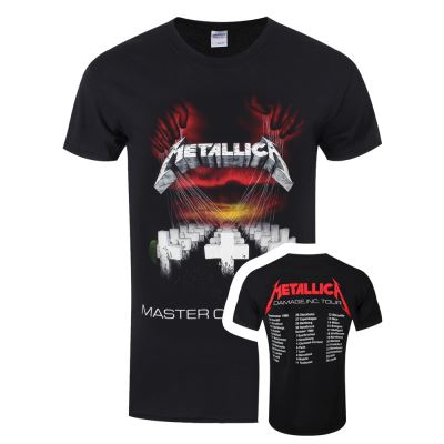 Metallica T Shirt Master Of Puppets European Tour 86 Officiel Métal Noir MOP