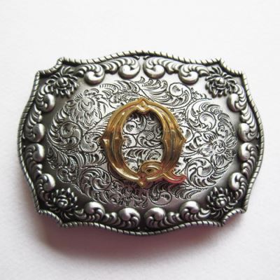 boucle de ceinture initial Q lettre prénom homme femme