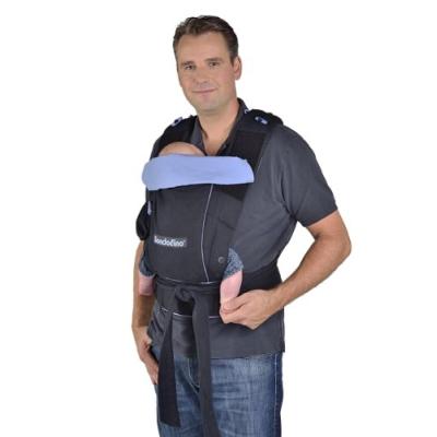 HOPPEDIZ - BON-B-SCH - PORTE-BÉBÉ DORSAL - BONDOLINO - QUALITÉ ABC - NOIR/BLEU CLAIR