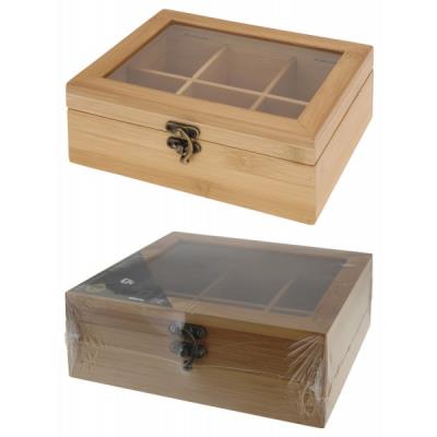 Boite a the 6 en bois compartiments